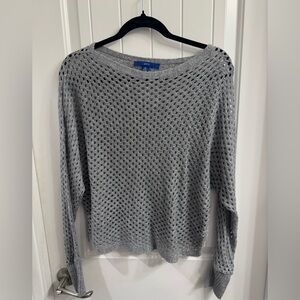 Apt 9 XL Gray Wide Neck Shine Mesh Top